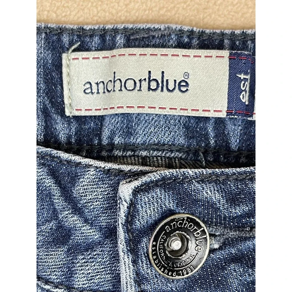 Anchor Blue Juniors 9S Skinny Jeans Low Rise Stretch Regular‎ Fit Blue Denim